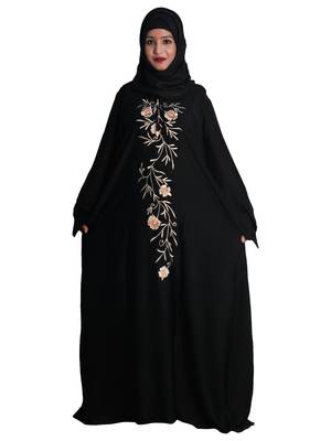 Black embroidered nida abaya 2