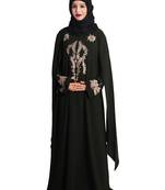 Brown embroidered nida abaya