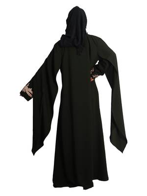 Brown embroidered nida abaya 3