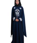 Blue embroidered nida abaya