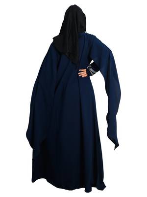 Blue embroidered nida abaya 3