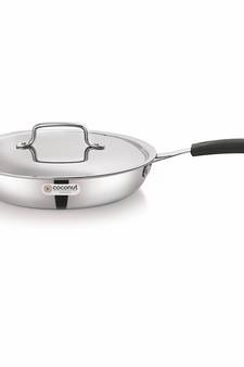 Coconut Stainless Steel Fusion Series  Triply Fry Pan With Stainless Steel Lid - 22 Cm