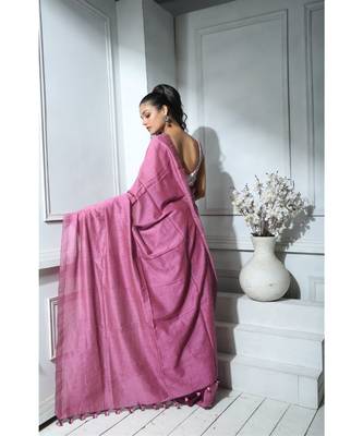 Lilac Khadi Cotton With Blouse 3
