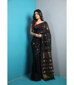 Black Organic Zari Linen With Blouse