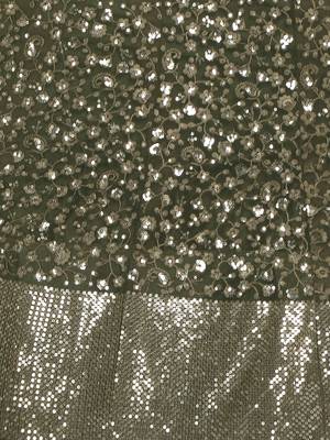 Olive embroidered net semi stitched lehenga 4