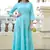 Turquoise Khadi and Gold Printed Rayon Flared Kurti
