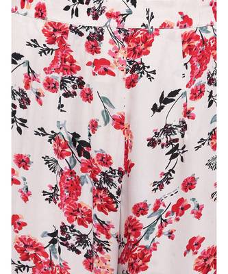 Crepe floral printed chikankari kurti paired with matching sharara 7