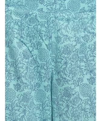Light blue printed kurti with cut sleeves paired with matching trousers 7