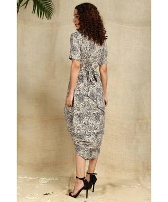 Animal print cowl dress 2