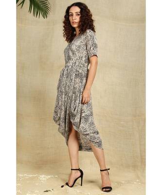 Animal print cowl dress 3