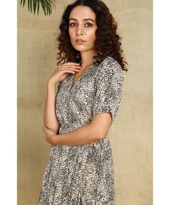 Animal print cowl dress 5