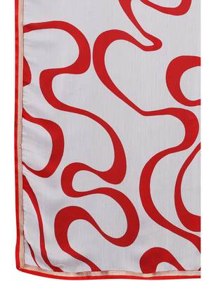 White printed chiffon saree with blouse 5