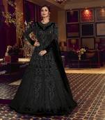 Black embroidered net salwar