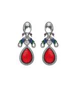 Red cubic zirconia earrings