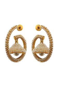 Gold onyx earrings