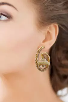 Gold onyx earrings