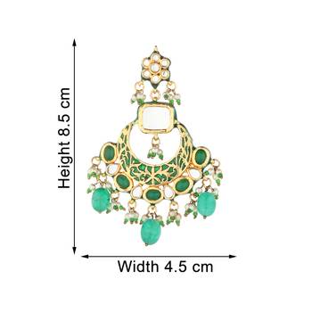 Green kundan earrings 3