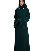 Green embroidered nida abaya