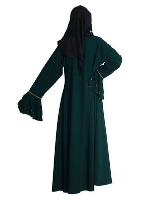 Green embroidered nida abaya 3