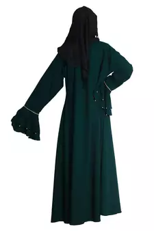 Green embroidered nida abaya