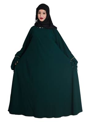 Green embroidered nida abaya 4