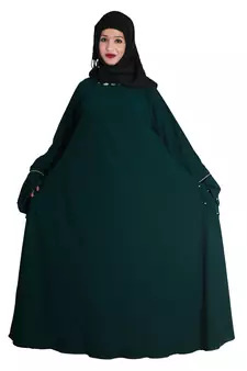 Green embroidered nida abaya