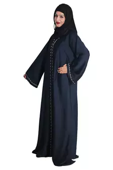 Blue Embroidered Nida Ramadan Islamic Abaya