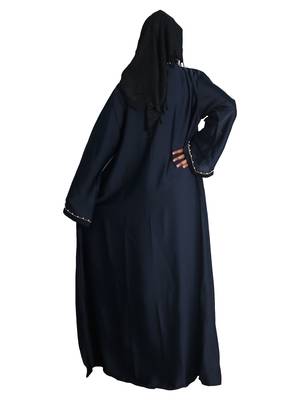 Blue Embroidered Nida Ramadan Islamic Abaya 3