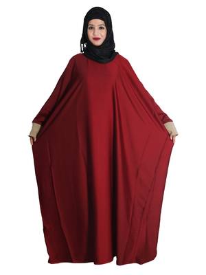 Maroon embroidered nida islamic-kaftans 1