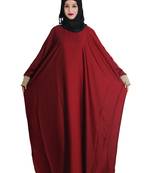 Maroon embroidered nida islamic-kaftans