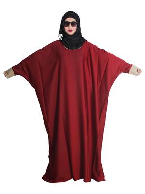 Maroon embroidered nida islamic-kaftans 5