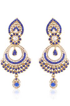 Traditional Stone Earrings for Women E2311Bl (Blue)