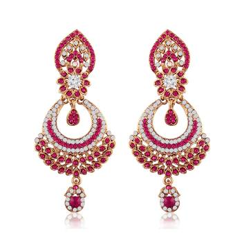 Traditional Designer Earrings for Women E2311Q (Pink) 1