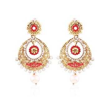 Gold Plated Traditional Chandbali Earrings for Women E2326R  1
