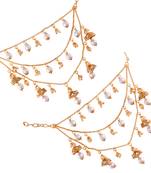 Bahubali Pearl Jhumki Hair Chain Accessories for Earrings for Women (E2605FL)