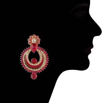 Traditional Meenakari Earrings for Women E2221Q (Rani/Pink) 2