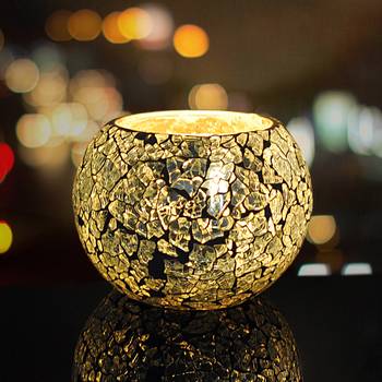 Lalhaveli Ethnic Crackle Pot & Round Glass Valentines Day Lighting Candle Holder For Decoration 1