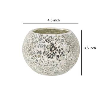 Lalhaveli Ethnic Crackle Pot & Round Glass Valentines Day Lighting Candle Holder For Decoration 4