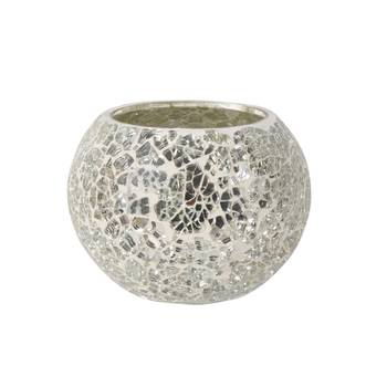 Lalhaveli Ethnic Crackle Pot & Round Glass Valentines Day Lighting Candle Holder For Decoration 5