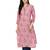 Women Straight Printed Muslin Kurta With Pant(Pink)