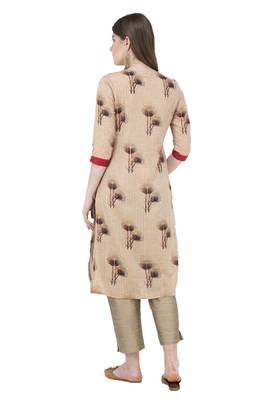 Women A Line Printed Kurta With Solid Pant(Multi) 2