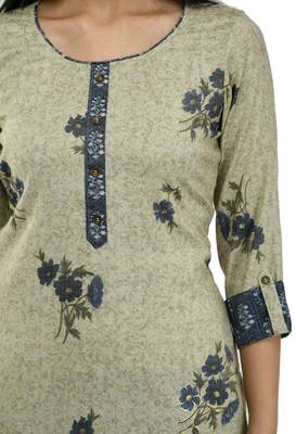 Women Straight Floral Printed Rayon Kurta With Floral Palazzo(Light Green) 4