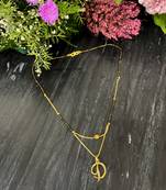 Short Mangalsutra Designs D Alphabet Gold Plated Mangalsutra Valentines Day Gift (21 Inches)