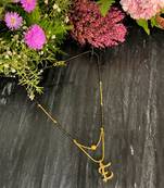 Short Mangalsutra Designs E Alphabet Gold Plated Mangalsutra Valentines Day Gift (18 Inches)