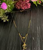 Short Mangalsutra Designs K Alphabet Gold Plated Mangalsutra Valentines Day Gift (21 Inches)