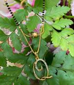 Short Mangalsutra Designs Q Alphabet Gold Plated Mangalsutra Valentines Day Gift (20 Inches)