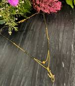 Short Mangalsutra Designs Y Alphabet Gold Plated Mangalsutra Valentines Day Gift (21 Inches)