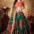 Green & Orange Colored Dori, Zari, and Sequins embroidered & Digital Floral Printed organza wedding Lehenga choli