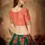 Green & Orange Colored Dori, Zari, and Sequins embroidered & Digital Floral Printed organza wedding Lehenga choli