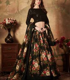 Black Sequins Resham Zari And Dori Embroidered Organza Floral Designer Lehenga Choli